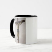 Kruzifix (vielfarbiges Holz) Tasse (Vorderseite Links)