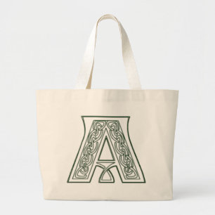 KRW - A - Keltische mit Monogramm Taschen-Tasche Jumbo Stoffbeutel