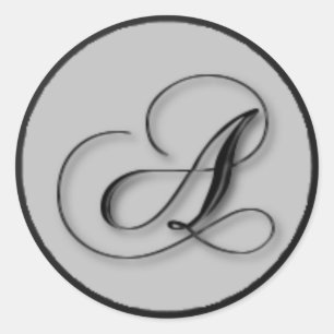 KRW - A - Mit Monogramm Siegel Runder Aufkleber