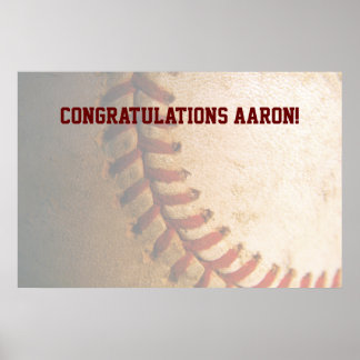 KRW Baseball Bar Mitzvah Autograph Keepake Poster