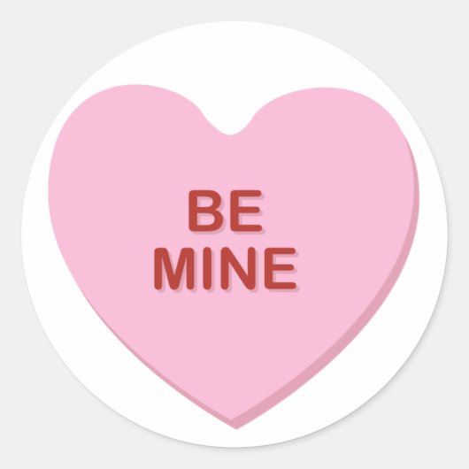 KRW Be Mine Valentine Candy Heart Sticker (Vorderseite)