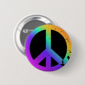 KRW beunruhigtes Regenbogen-Friedenszeichen Button (Vorne & Hinten)