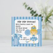 KRW Blue Cheerleader Birthday Party Einladung (Stehend Vorderseite)