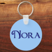 KRW Blue Glass Name Schlüsselanhänger - Nora (Vorderseite)
