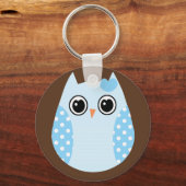 KRW Blue Polka Dot Owl Schlüsselanhänger Gefallen (Vorderseite)