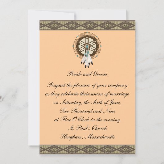KRW Border Dreamcatcher Custom Wedding Einladung (Vorderseite)