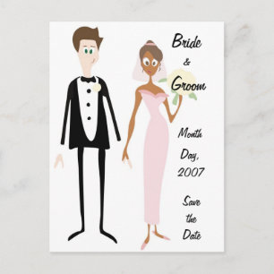 KRW Bridge & Groom Save the Date Postkarte