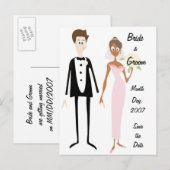 KRW Bridge & Groom Save the Date Postkarte (Vorne/Hinten)