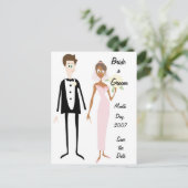 KRW Bridge & Groom Save the Date Postkarte (Stehend Vorderseite)