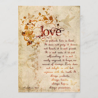 KRW Corinthians Liebe ist: Hochzeit Einladung Ecru