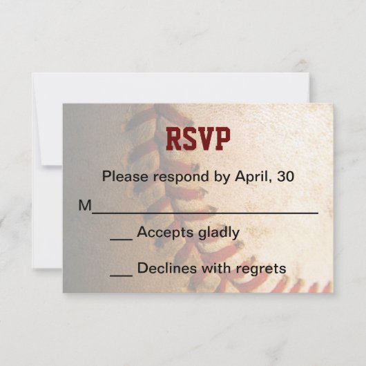 KRW Custom Baseball Bar Mitzvah RSVP Card Karte (Vorderseite)