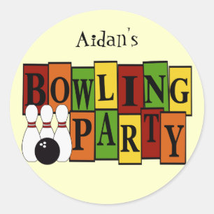 KRW Custom Bowling Birthday Party Runder Aufkleber