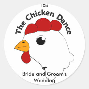 KRW Custom Funny Chicken Dance Wedding Runder Aufkleber