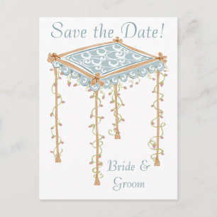 KRW Custom Jewish Wedding Canopy Save the Date Ankündigungspostkarte