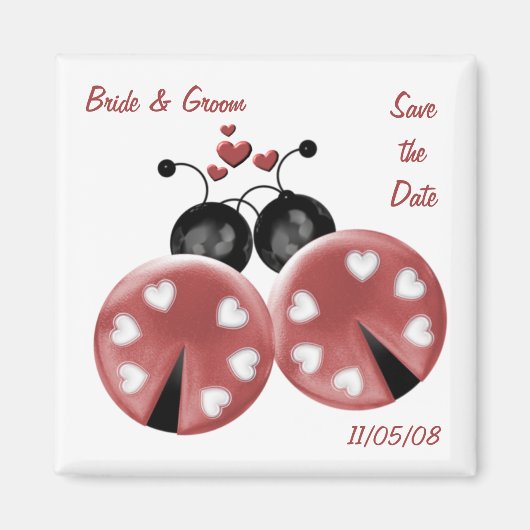 KRW Custom Liebe Bugs Save the Date Hochzeit Magnet (Vorne)