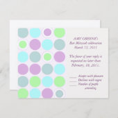KRW Custom Modern Spots Bat Mitzvah Response Card RSVP Karte (Vorne/Hinten)