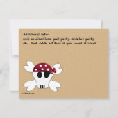 KRW Custom Pink Pirate Geburtstagspartei Einladung (Rückseite)