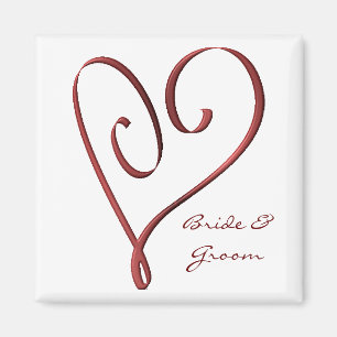 KRW Custom Stylized Red Heart Gastgeschenk Hochzei Magnet