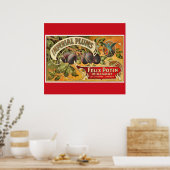 KRW CUSTOM Vintages Imperial Plum Fruchtkäseretike Poster (Küche)