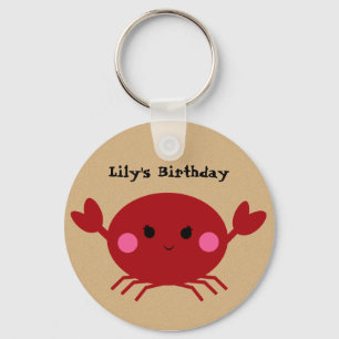 KRW Cute Custom Crab Birthday Keychain Schlüsselanhänger