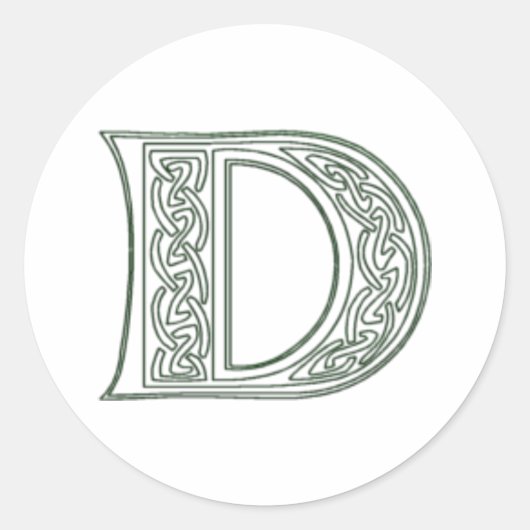 KRW - D - Celtic Monogram Siegel Runder Aufkleber (Vorderseite)
