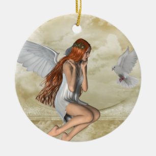 KRW der Engel und die Tauben-inspirierend Keramik Ornament