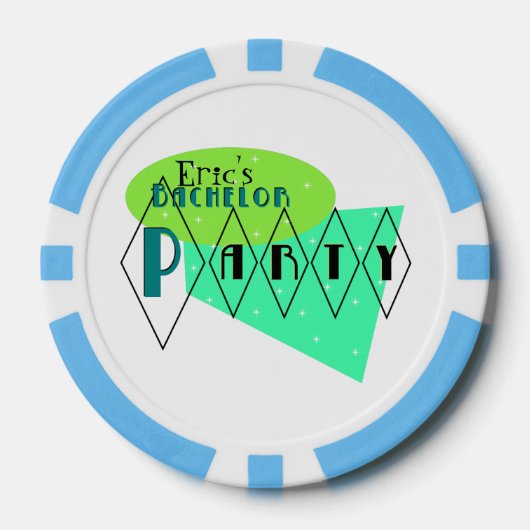 KRW Designs Retro Fun Bachelor Party Poker Chips (Vorderseite)
