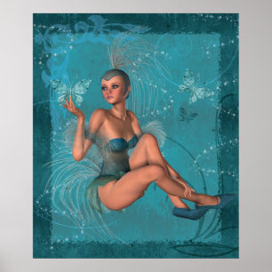 KRW Die blaue Sprite und die Schmetterlinge Poster