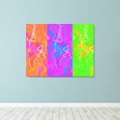 KRW Electric Funk Abstrakt Art Triptych Leinwand (Insitu (Holzboden))