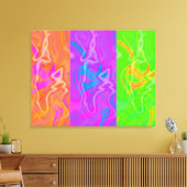 KRW Electric Funk Abstrakt Art Triptych Leinwand (Insitu (Wohnzimmer))