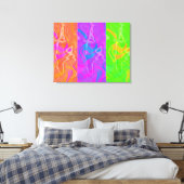 KRW Electric Funk Abstrakt Art Triptych Leinwand (Insitu (Schlafzimmer))