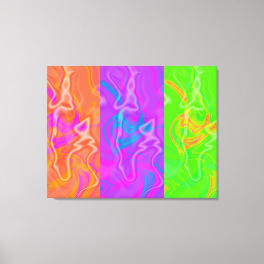 KRW Electric Funk Abstrakt Art Triptych Leinwand (Vorderseite)