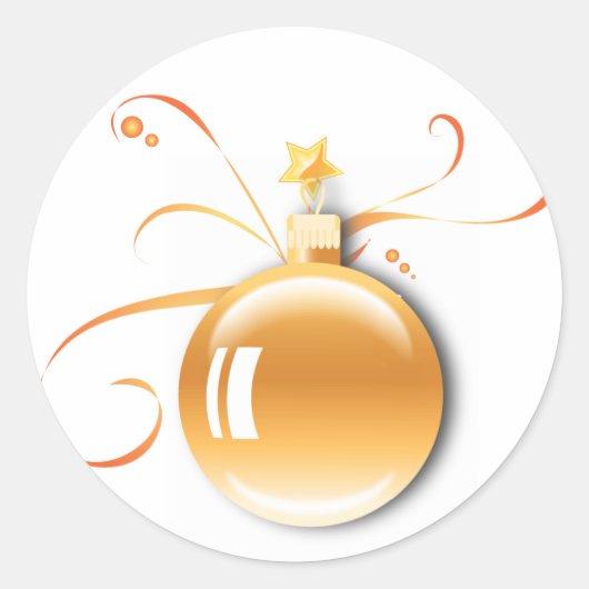 KRW Elegant Season's Greetings Gold Ornament Runder Aufkleber (Vorderseite)