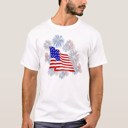 KRW-Feuerwerk-Flaggen-patriotischer T - Shirt (Vorderseite)