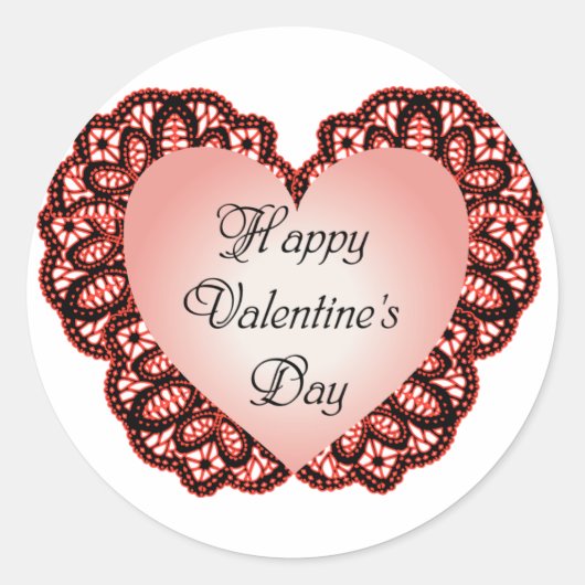 KRW Frilly Happy Valentine's Day Stickers (Vorderseite)