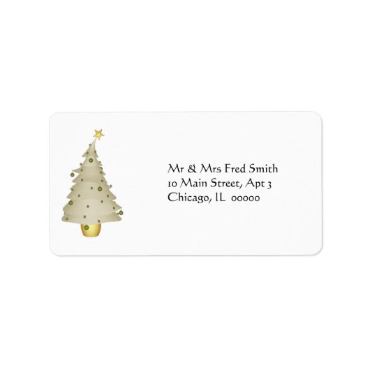 KRW Fun Little Xmas Tree Holiday Address Label Adressaufkleber (Vorne)