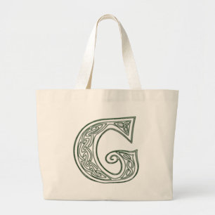 KRW - G - Keltische mit Monogramm Taschen-Tasche Jumbo Stoffbeutel