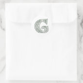 KRW - G - keltisches Monogramm - Siegel Runder Aufkleber (Tasche)