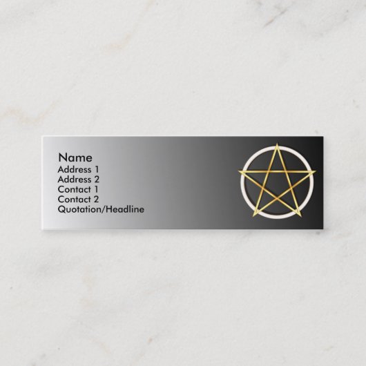 KRW-GoldWiccan Pentagram-Gewohnheits-Visitenkarte Mini Visitenkarte (Vorderseite)