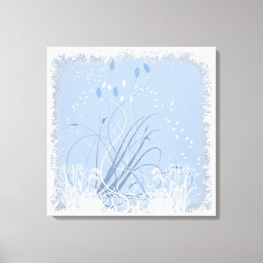 KRW Grunge in blau ummantelte Canvas Leinwanddruck (Vorderseite)