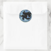 KRW Halloween Moon Witch Shadow Runder Aufkleber (Tasche)