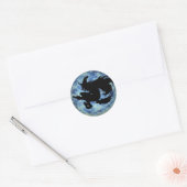 KRW Halloween Moon Witch Shadow Runder Aufkleber (Umschlag)