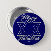 KRW Happy Hanukkah Star von David Button (Vorne & Hinten)