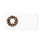 KRW Happy Holidays Wreath Xmas Blank Address Label Adressaufkleber (Vorne)