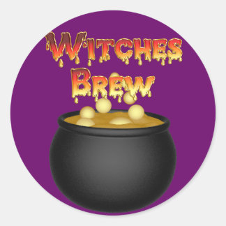 KRW Hexches Brew Cauldron Halloween Runder Aufkleber