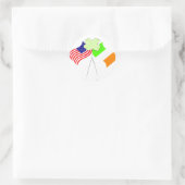 KRW Irish American Fags and Kleeblatt Runder Aufkleber (Tasche)