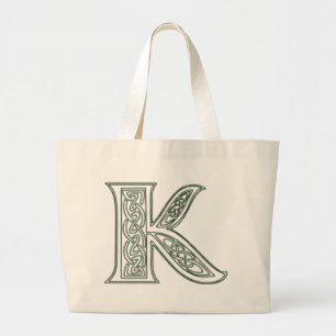 KRW - K - Keltische mit Monogramm Taschen-Tasche Jumbo Stoffbeutel