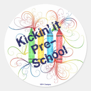 KRW Kickin zeichnet es Vorschule Schmutz Runder Aufkleber