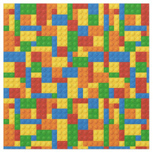 KRW-Kinderblockiert buntes Ziegelstein-Gebäude Stoff