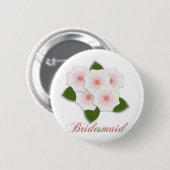 KRW-Kirschblüten-Brautjungfer Button (Vorne & Hinten)